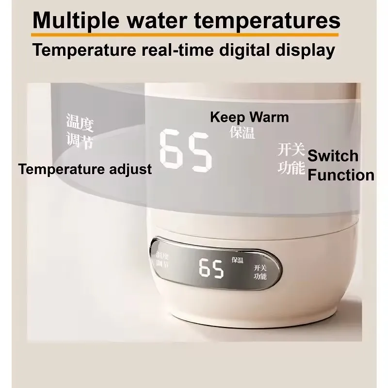 600ml 400W Electric Heating Thermos Cup | 304/316 Stainless Steel Portable Travel Hot Water Kettle