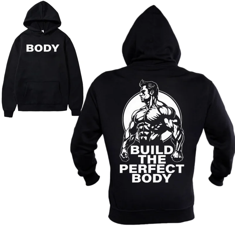 

Men's Autumn Winter Fleece Sports Hoodie, Fitness Design with Soft Fleece Interior for Gym Workouts & Weightlifting