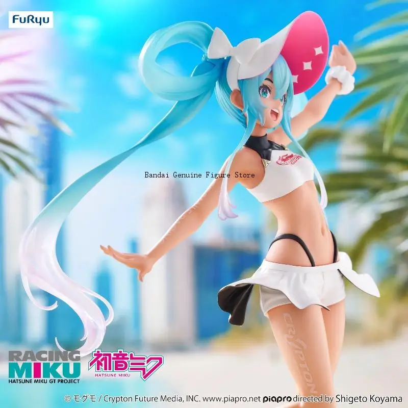 オリジナル「furyu-hatsune-miku-gt-project-trio-try-it」フィギュア、レーシングミク2024サマーホリデーver、pvc製アクションフィギュア、モデル、フィギュア。