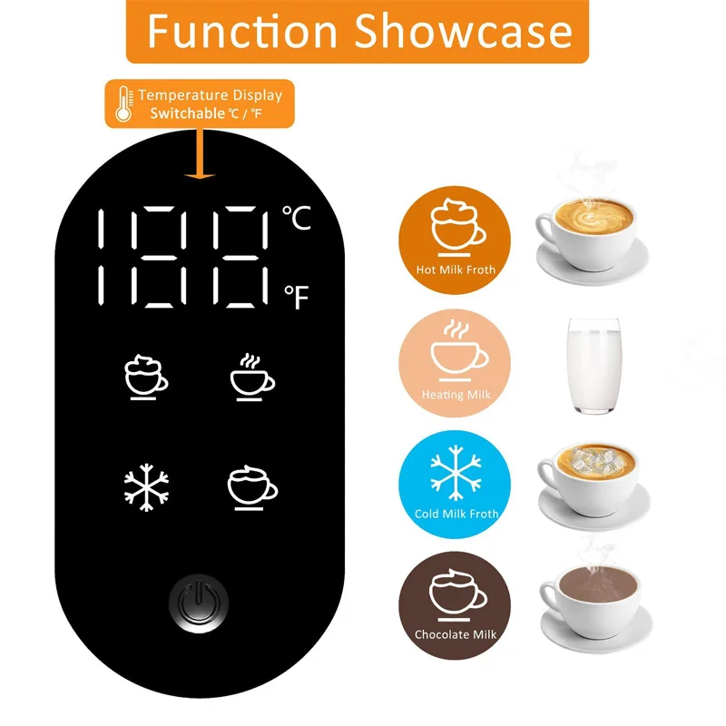Высокопроизводительный электрический вспениватель молока с магнитной левитацией, горячий/холодный пенообразователь для коммерческого или домашнего использования