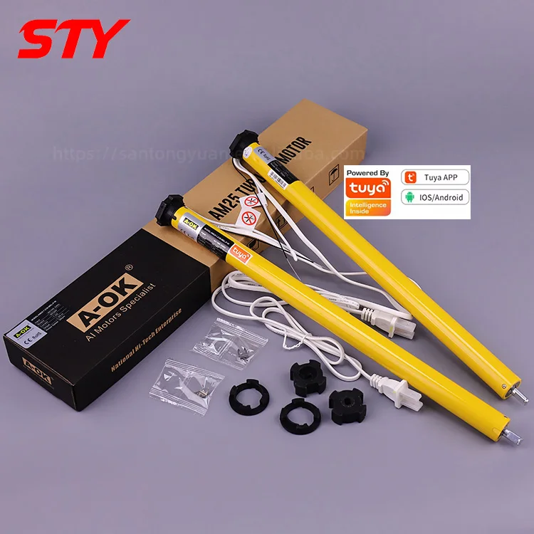 

Двигатель A OK AM25-1,2/30-MEL-P-W Приложение Tuya Wi-Fi Моторизованные рулонные жалюзи Трубчатый двигатель жалюзи 25 мм Двигатель A-OK