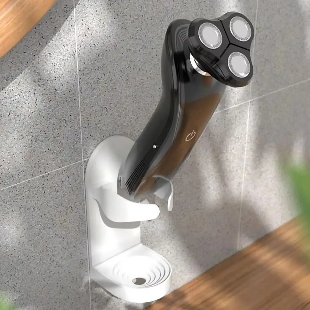 Durable Wall Mounted Shaver Rack Self-Adhesive No-Drill Razor Holder Toothbrush Organizer Bathroom