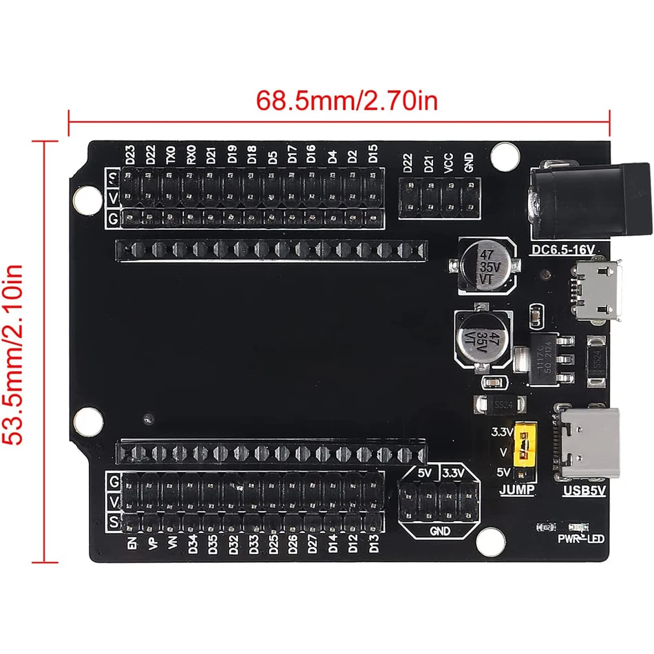 ESP-WROOM-32 ESP32 ESP-32S Type-C USB CH340C WiFi + Bluetooth Low Power Dual Core ESP32-DevKitC-32 Expansion Board for Arduino