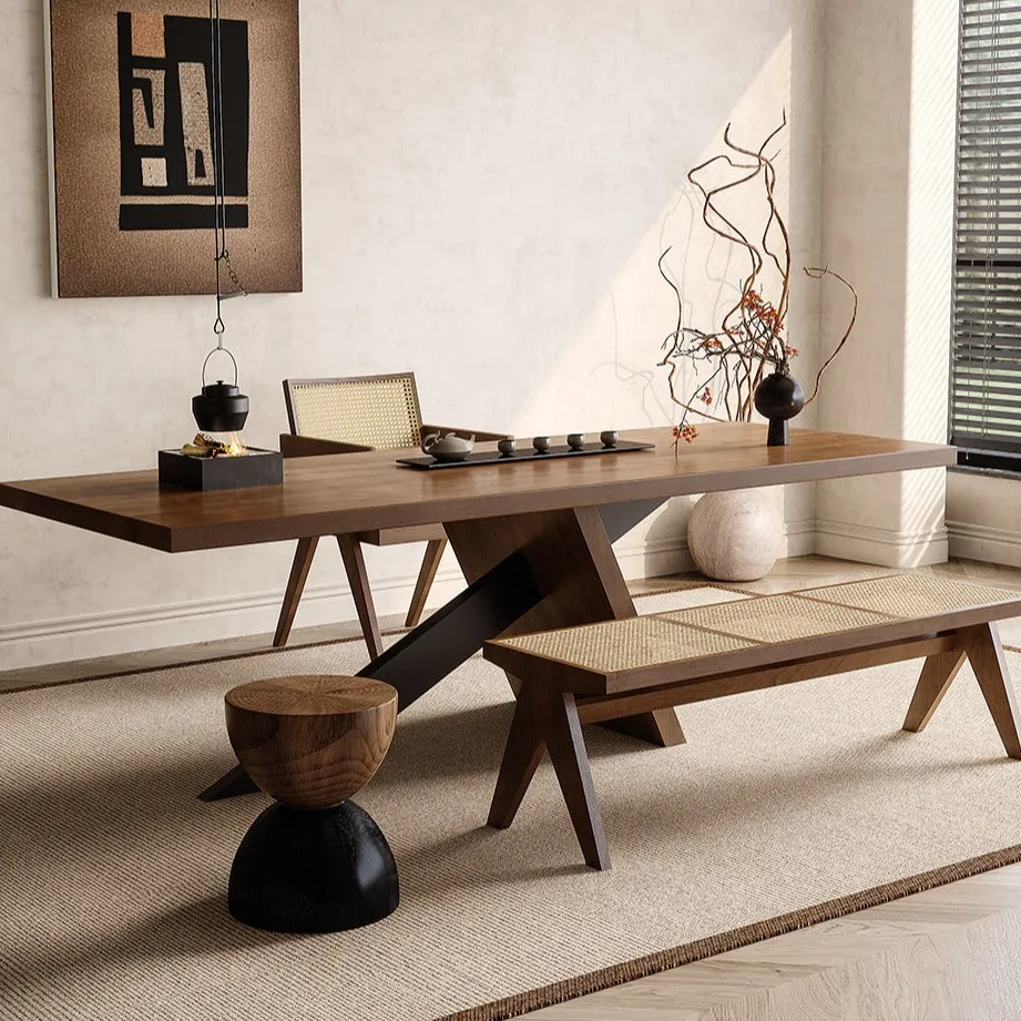 Source factory direct sales solid wood tea table tea table a complete set of new home living room office