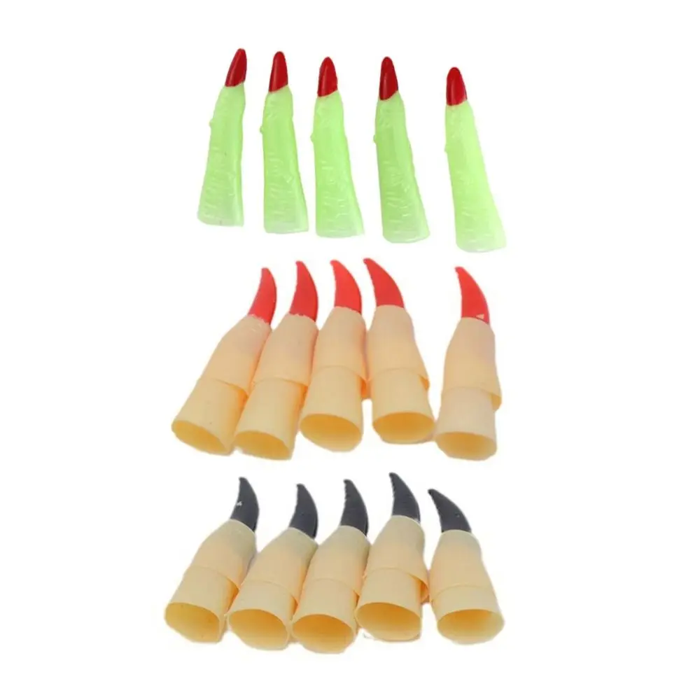 

10Pcs/Set Ghost Halloween Fake Fingers Scary Halloween Prop Zombie Witch Finger Set Funny Luminous Ghost Claw Prop Costume Party