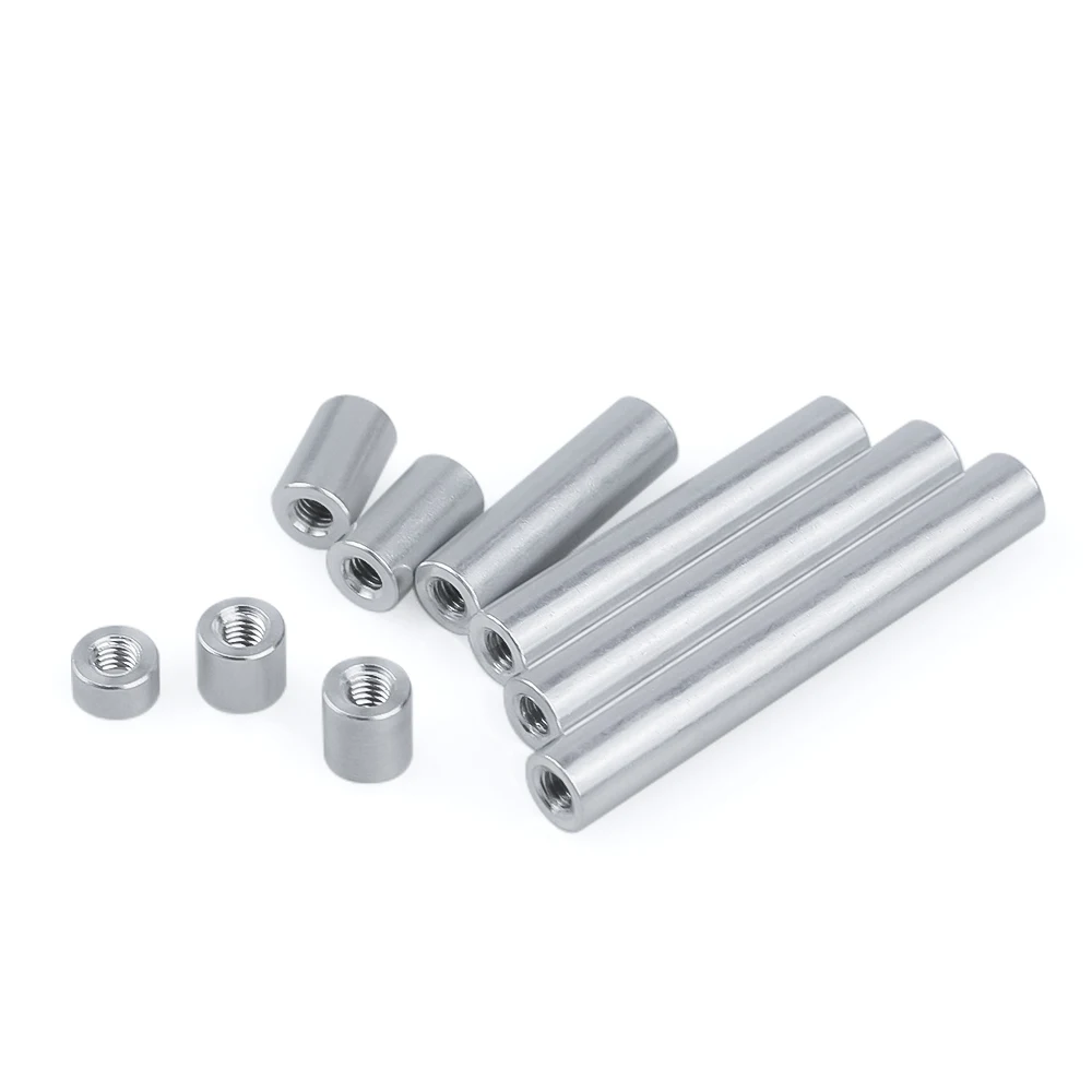 100pcs/Lot M3 M4 M5 M6 M8 Aluminum Threaded Round Spacers Flat Washer Bushing Gasket Spacer Sleeve Standoffs Length 3mm to 60mm