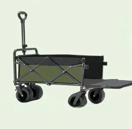 Folding Hand Cart Outdoor Large Camping Wagon carts Protable Wheeled Folding Shopping cart Picnic Market Foldable Trolley Cart