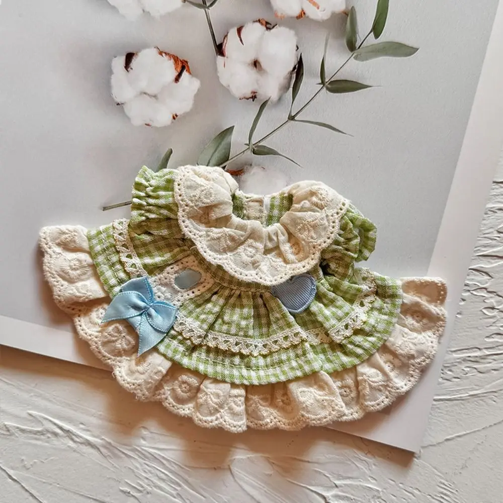 Ours décoration nœud poupée habiller vêtements coton Plaid mignon exquis poupée jupe rose Mini Kawaii Mini poupée jupe enfants cadeaux