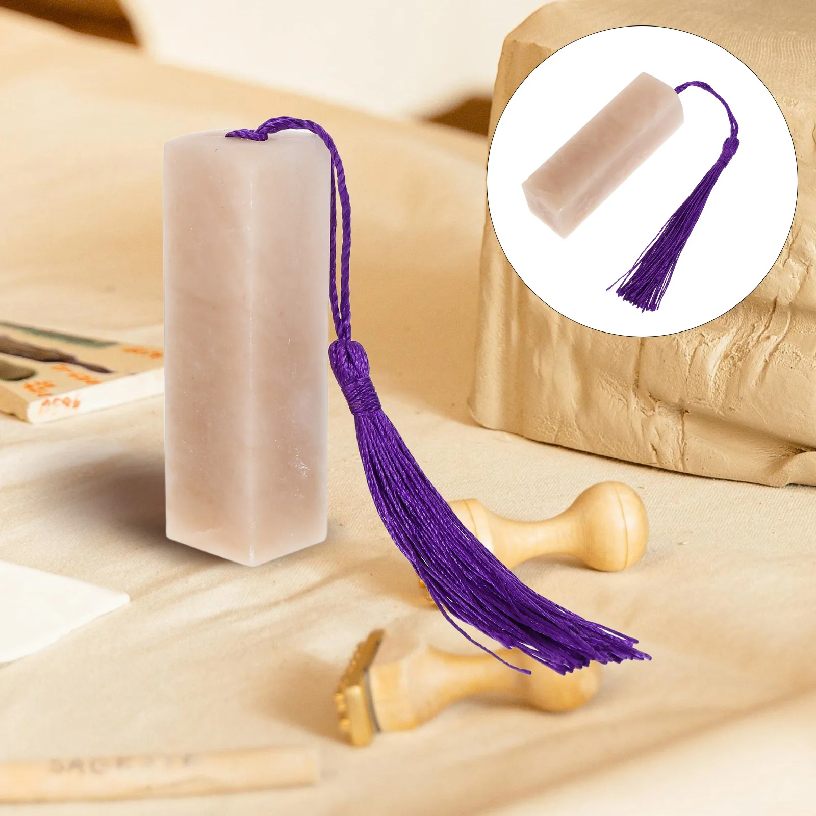 

Blank Engraving Stone For Calligraphy Painting Chinese With Tassel Beginner-Friendly Space-Saving Design Professional