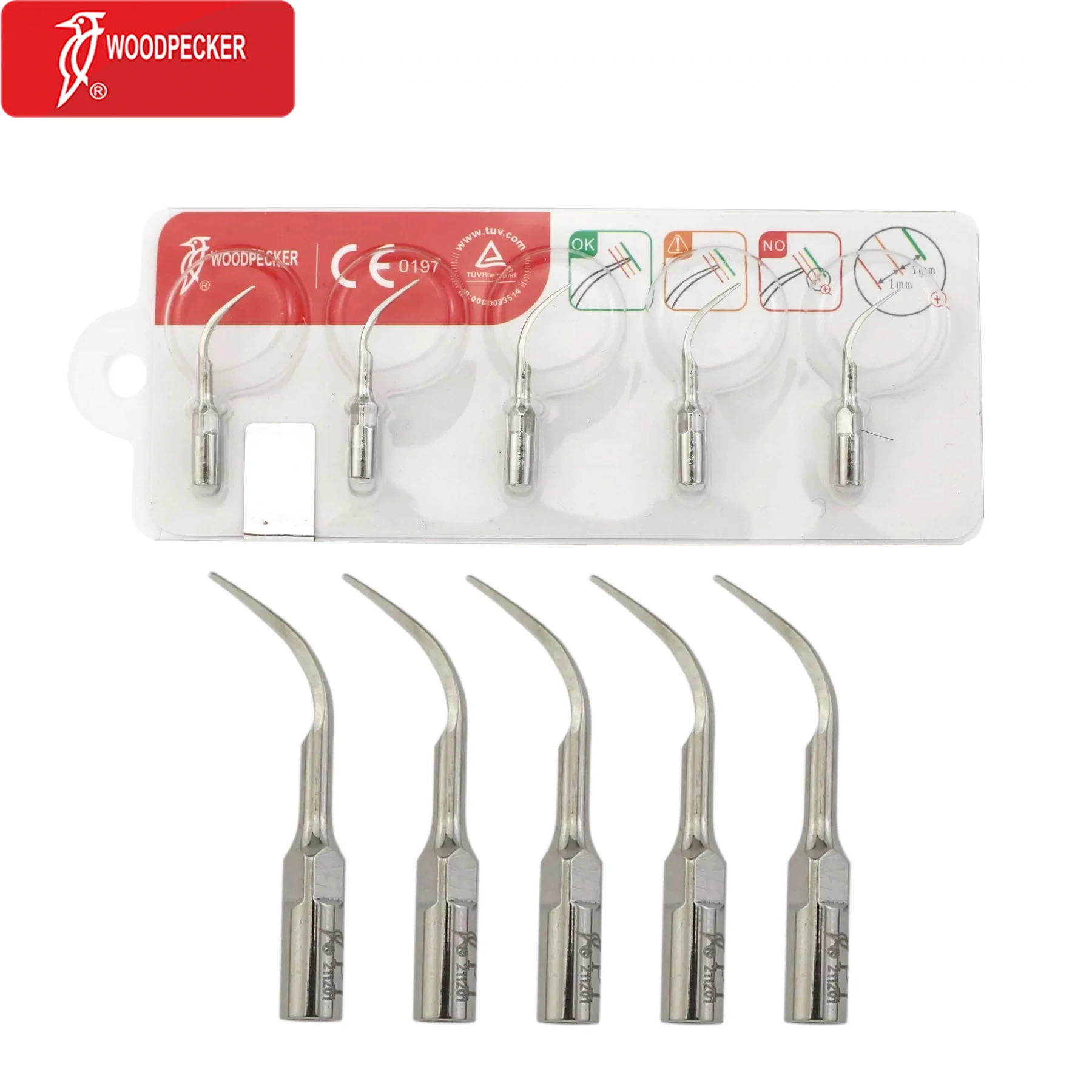 

5Pcs Woodpecker Dental Ultrasonic Scaler Tips Slim P1 Perio Scaling fit EMS UDS