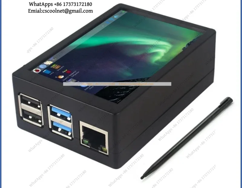 k3 Metal Case Enclosure for Raspberry Pi 5 with 3.5 Inch MHS Touch Display, High-Speed SPI Cooling, Main Board Not Included