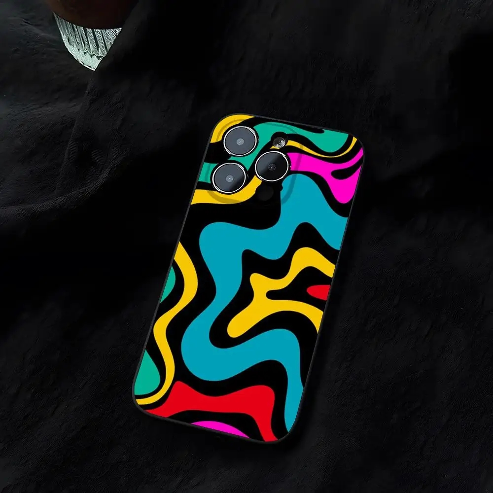 Abstract Swirl Pattern Funda for iphone 14 16 13 11 15ProMax 12 Pro Max Mini Xr Xs X 7 Plus Covers