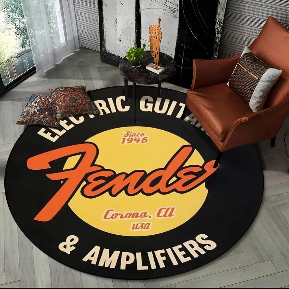 29 Style New Fender Retro Guitar Instruments Music Round Carpet Rug for Bedroom Living Room Sofa Decoration,pet Decor Floor Mat