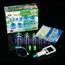 12 Pcs/Set Hijama Cups Chinese Vacuum Cupping Kit Pull Out A Vacuum Apparatus Therapy Relax Massagers Curve Suction Pumps