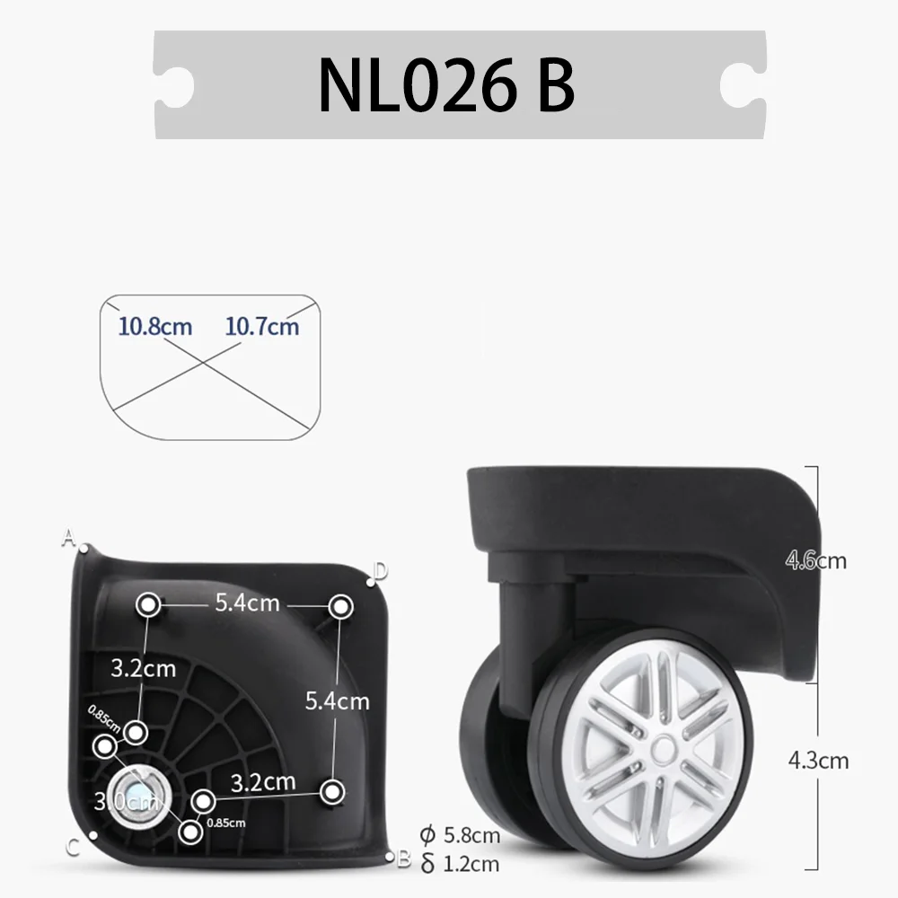 Suitable For Baixiang NL026 Wheel Universal Luggage Maintenance Accessories Sliding Convenient Silent Wheel Replacement