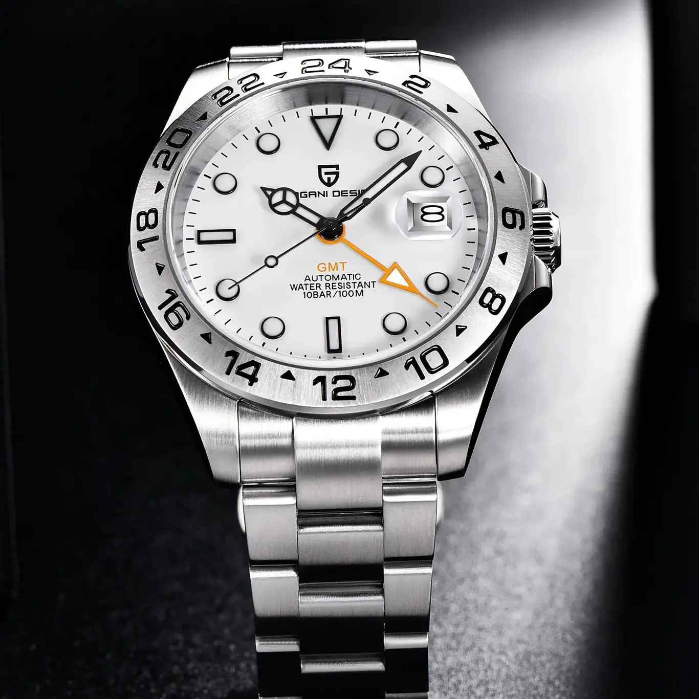 Pagani Design 2026 New Men\'s Automatic Mechanical Watch Gmt Sapphire Stainless Steel Waterproof 10Bar Luminous Bwg-9 Reloj Hombr