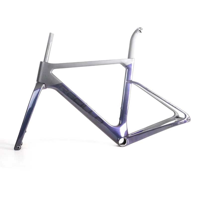 hot sale grey color Carbon Fiber Road Frame with handlebar Bicycle Carbon T1000 Bike Frame Disc Brake Type T47 thread BB