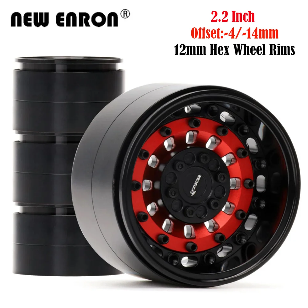 4 قطعة 2.2 -4/-14 مللي متر إزاحة عجلة سلبية حافة Beadlock محور سبيكة ثقيلة لسيارة RC 1/10 Traxxas TRX4 TRX6 محوري SCX10 II الشبح RR10 #1