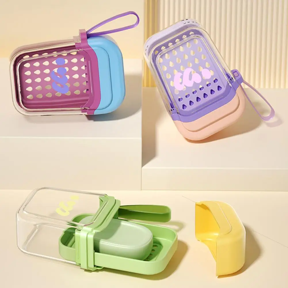 

Portable Soap Box Travel Mini Soap Box Sealed Drain With Lid Soap Box Transparent Light Luxury High-end