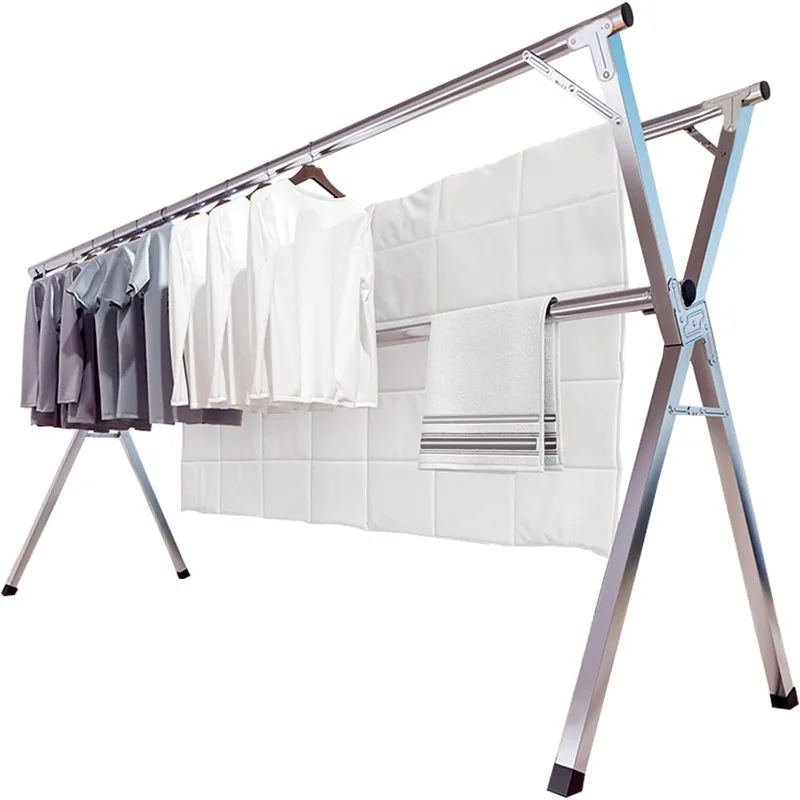95 Inches Clothes Drying Rack, Drying Rack Clothing Folding Indoor Outdoor, Heavy Duty Stainless Steel Laundry Rack