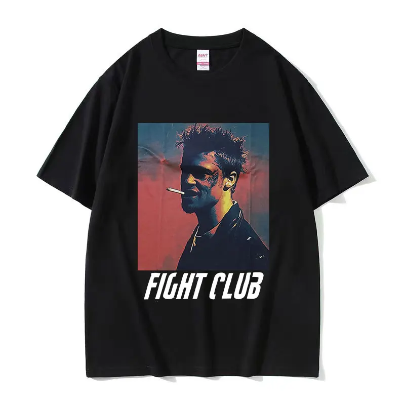 90s Movie FIGHT CLUB Graphic Tee Shirt Men\'s Hip Hop Vintage Gothic T-shirt Unisex Fashion Cotton Oversized T Shirts Streetwear