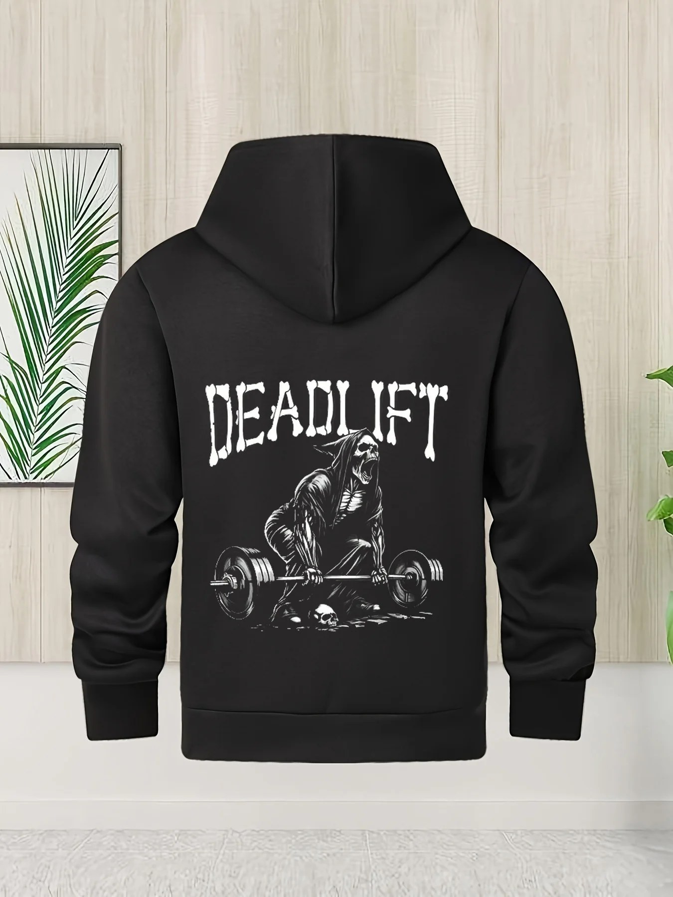 

Men's new trendy weightlifting printed hoodie, sports and casual zipper jacket hooded sweatshirt