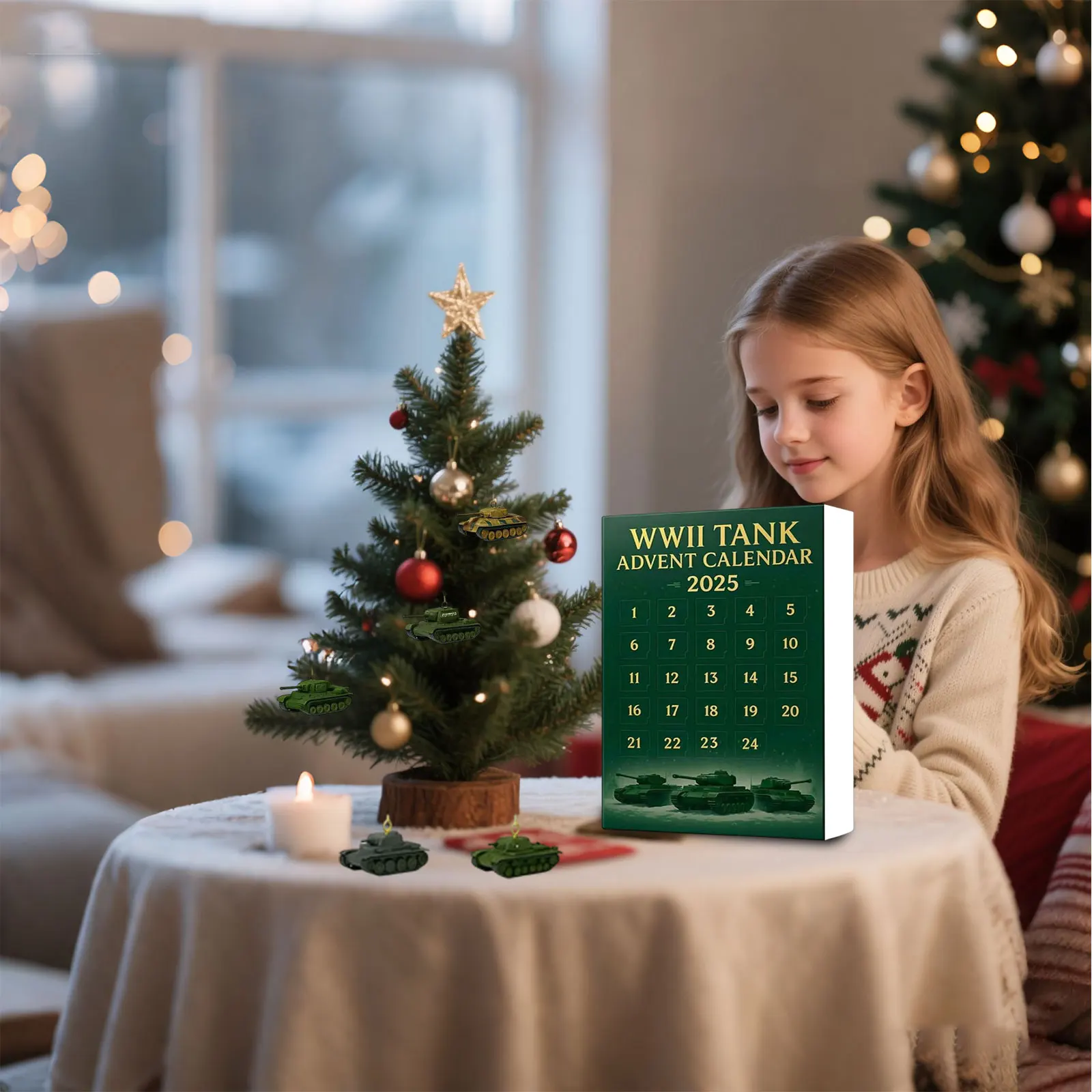 Kalendarz Adwentowy z Czasem do Odliczania do Emerytury 9999 2025 Czołg z II Wojny Światowej Kalendarz Adwentowy z Czołgami 2025 24 Dni Timer na Godziny z Alarmem