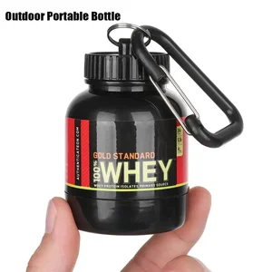 Mini Portable Protein Powder Garrafas com Keychain, Saúde Funil Medicine Bottle, Pequeno copo de água, Armazenamento esporte ao ar livre 8 principais vendas piper chaveiro - №8