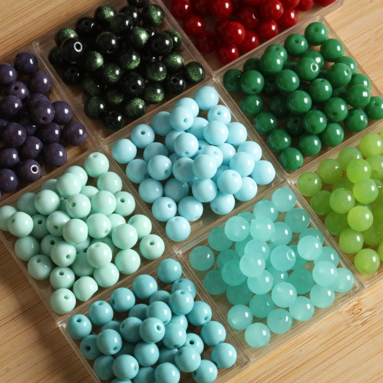 

160pcs 8mm Round Loose Glass Beads Spacer Beads For DIY Handmade Earring Bracelet Jewelry Loose Beads Wholesale