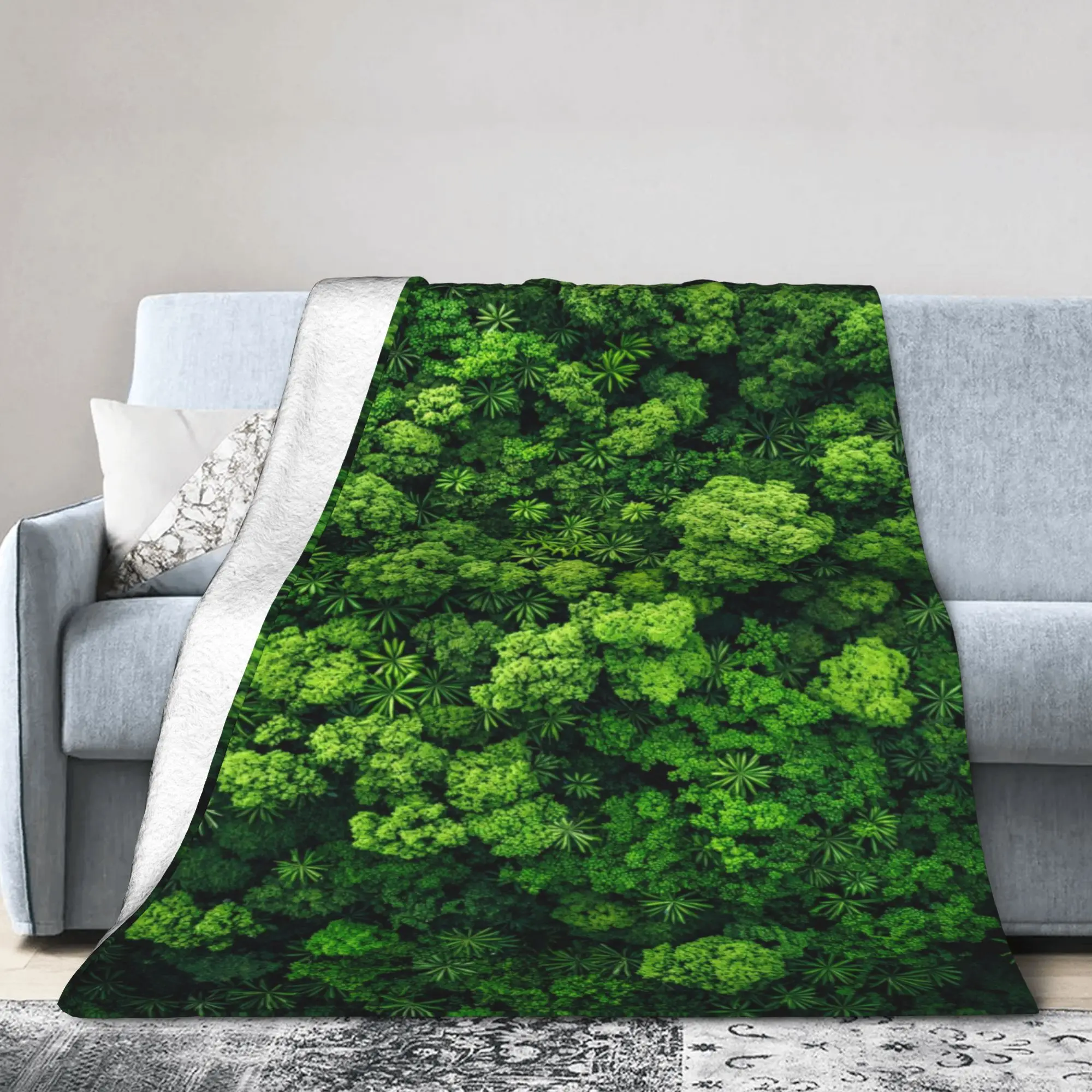 Couverture de combat d'herbe Y2K, couverture de verdure de terre de prairie, polaire Super douce, lavable en Machine