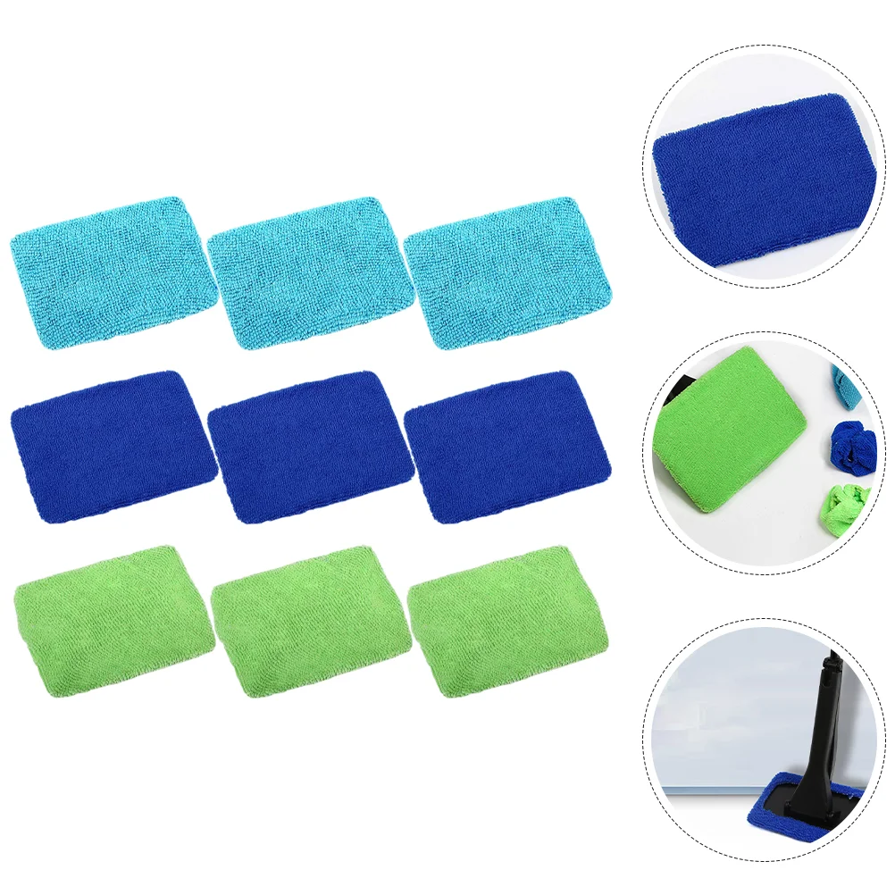 9 Pcs Windshield Cleaning Scraper Replaceable Cloth Car Window Wiper Dust Removal Tool Glass Cleaner Auto Window Washer