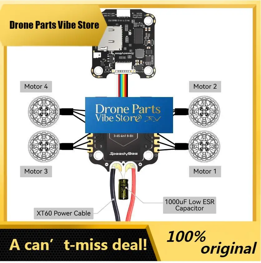 

DronePSpeedyBee F405 BLS 55A 50A 30x30 4-in-1 BLHeli_S ESC 30.5 X 30.5mm 3-6S LiPo 1000uF Low ESR Capacitor For FPV Racing Drone