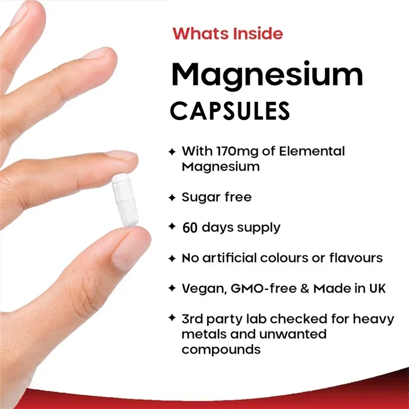 Magnesium Capsules 1000MG - Promotes Bone Health, Protects Cartilage, Improves Joint Comfort, and Boosts Natural Energy - Image 3