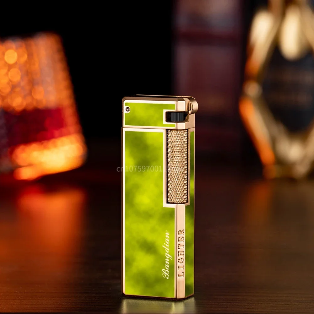 Butane Gas Lighters Retro Side Slide Grinding Wheel Ignition Open Flame Cigarette Lighters Smoking Accessories Unusual Lighters