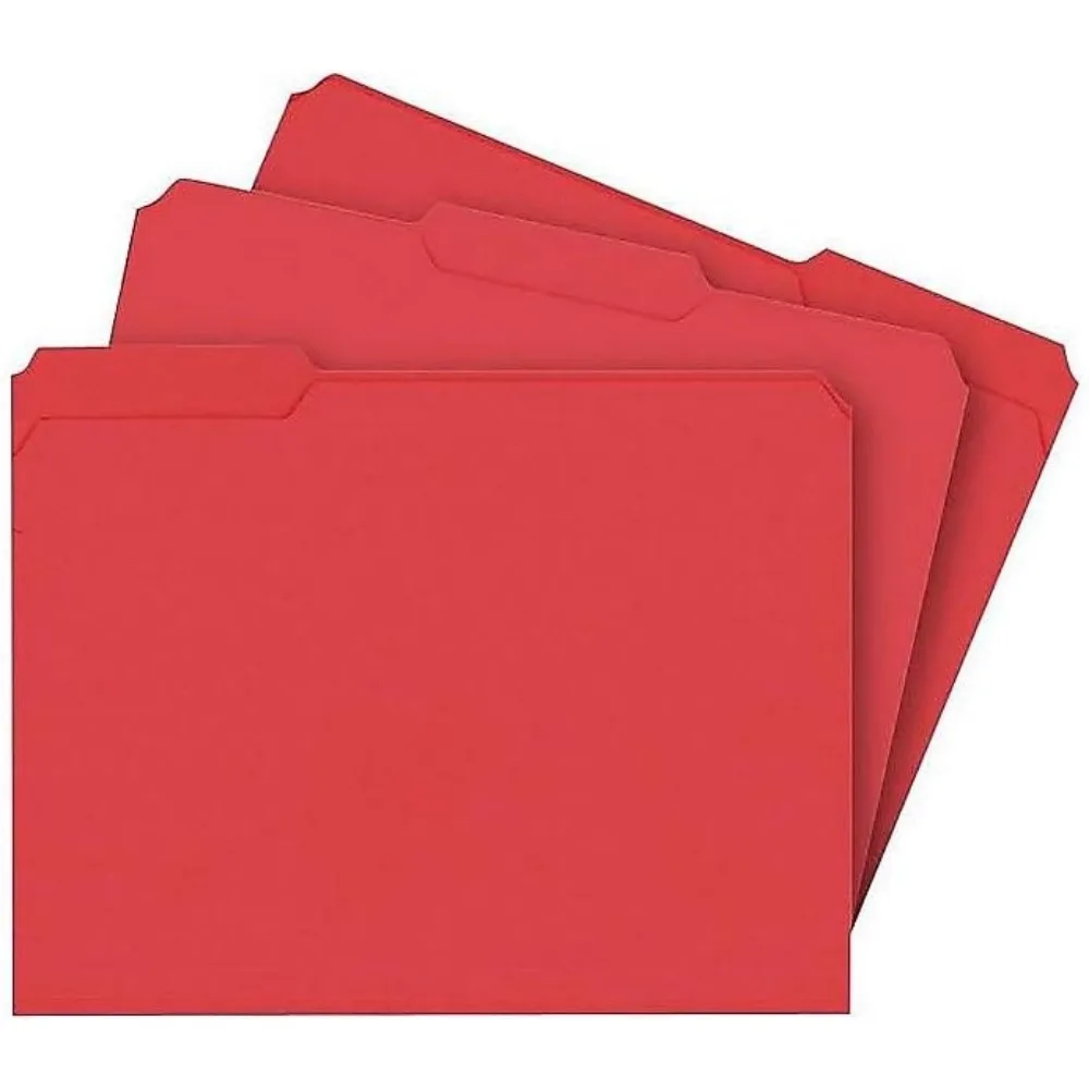 Staples 576937 Colored File Folders w/Reinforced Tabs Letter 3Tab Assortment A 250/BX