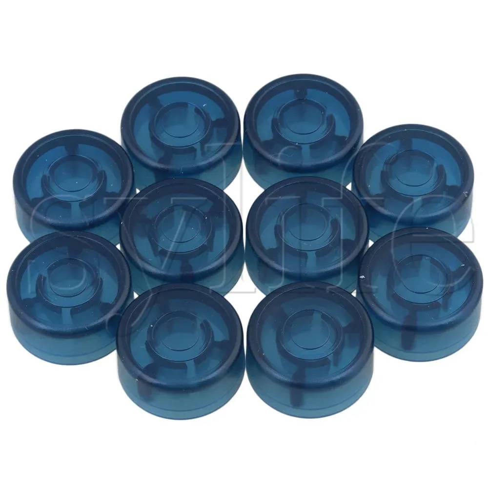 Electric Guitar Effects Parts Switch Pedal Cap Blue Set of 10 Plastic