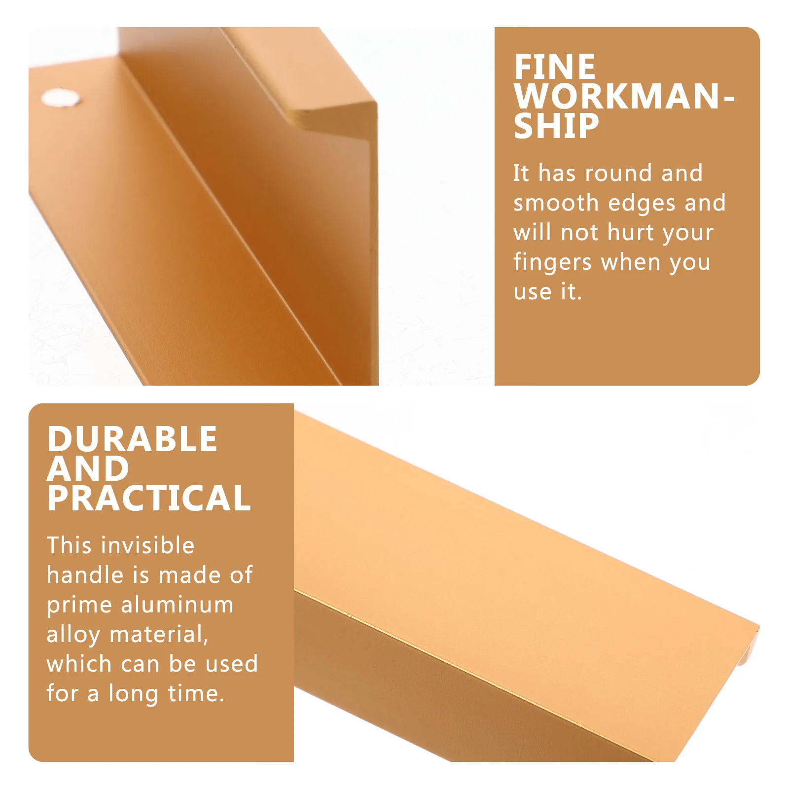 

4pcs Invisible Handle Pull For Cabinet Drawer Aluminum Alloy Finger Edge Tab Modern Furniture Hardware Smooth Corrosion