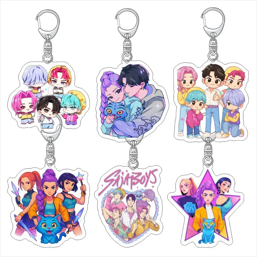 

KPop Demon Hunters Acrylic Keychain K POP Witch Girl Group Acrylic Pendant Accessories for Fans Gift