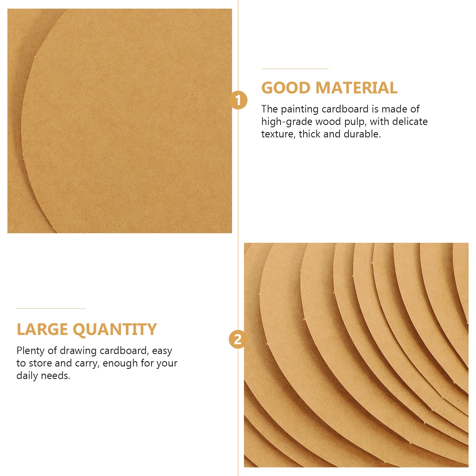 

40 Pcs Valentine's Day Cutouts Heavy Duty Cardstock Metal Diy Khaki Making Paper Cardboard Round Shaped White Painting Child