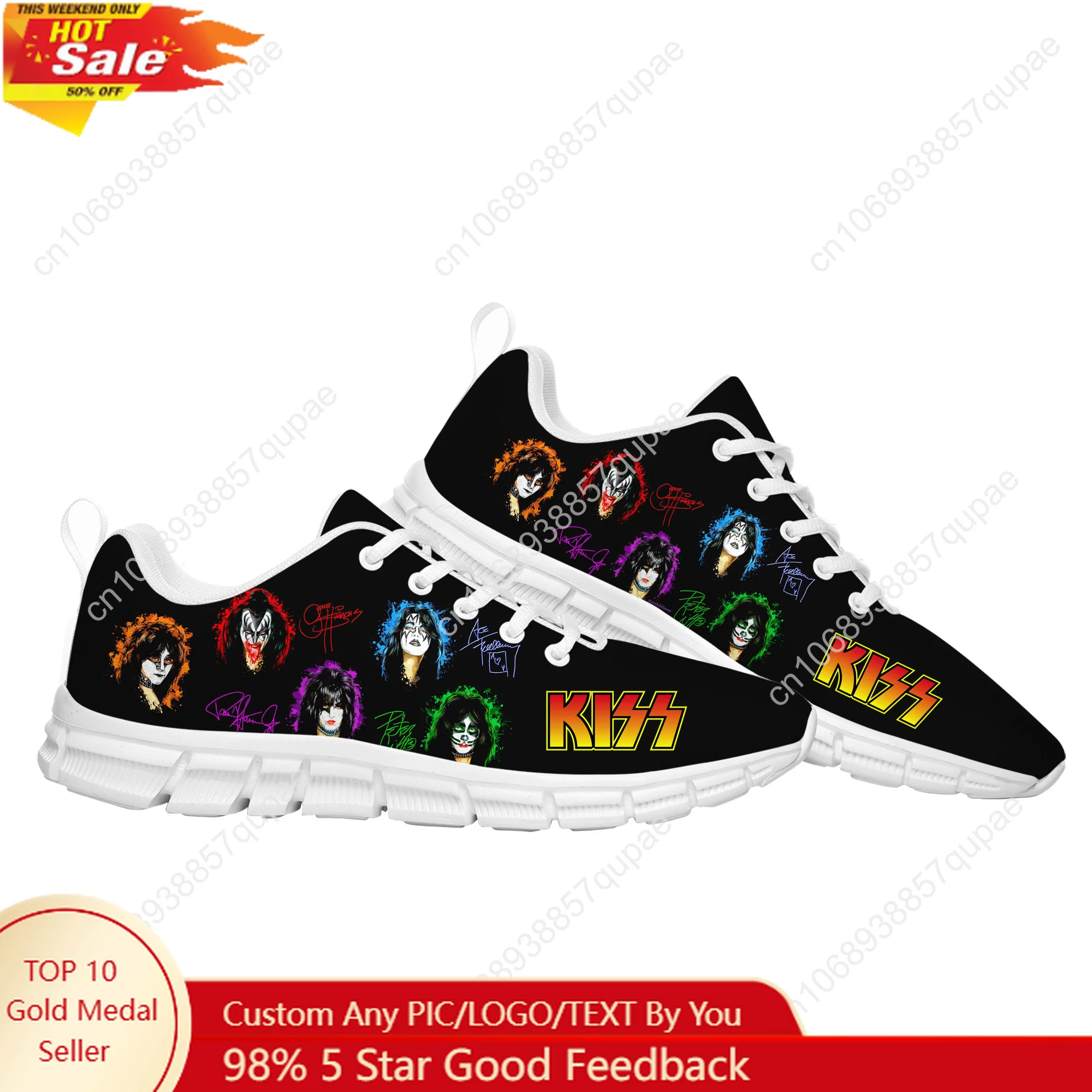 Спортивная обувь Kiss Heavy Metal Rock Band, мужские и женские кроссовки для подростков, легкие повседневные походные кроссовки, обувь на заказ