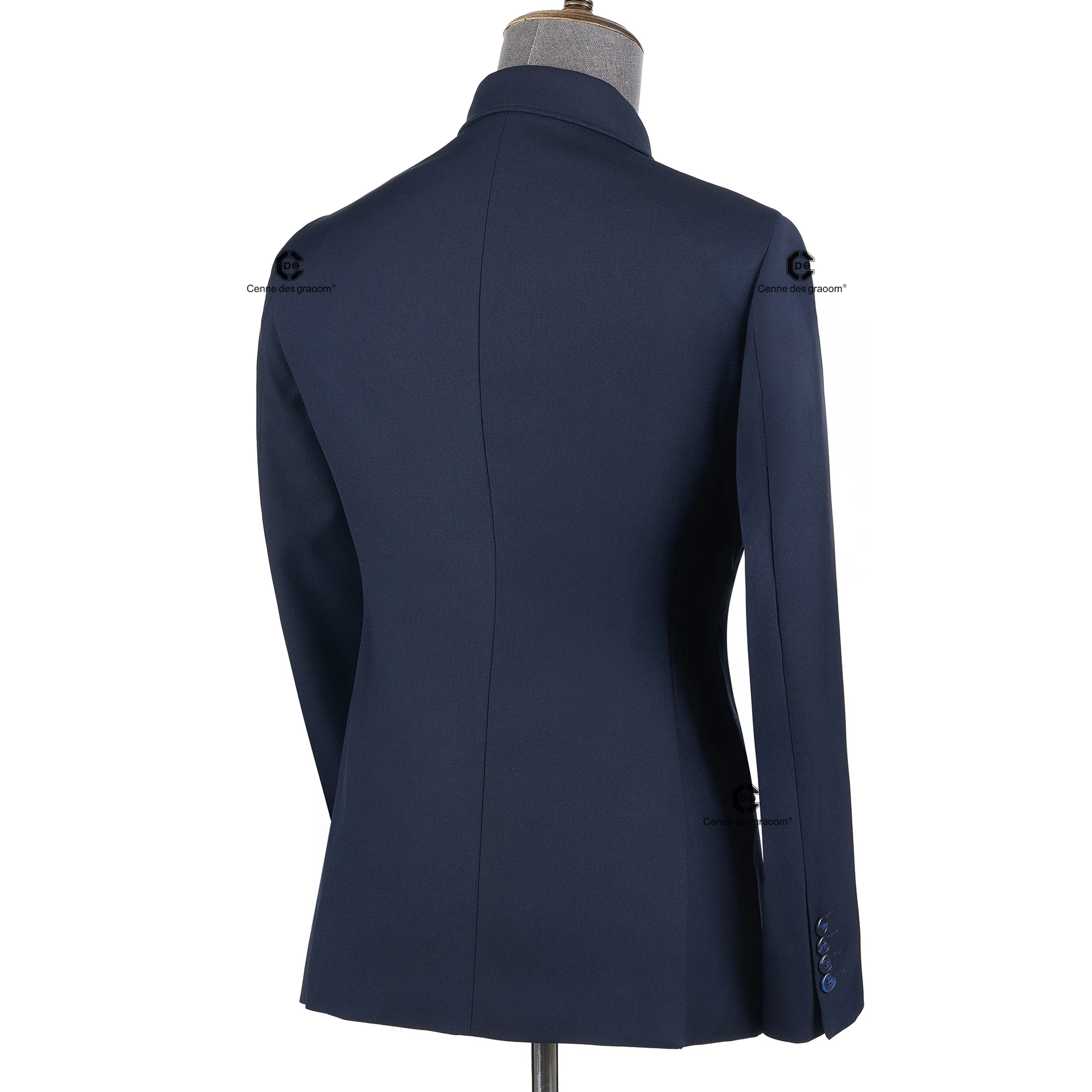 Cenne Des Graoom 2026 Navy Blue Safari Suits For Men Square Collar Tailor-Made Jacket Pants Formal Casual Official Daily Wear view 6