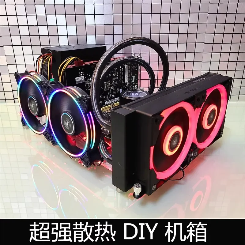 Computer Case Power Supply ITX Open MATX Transparent Acrylic Glass DIY Simple Desktop Aluminum Alloy