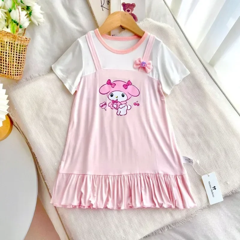 2024 Autumn New Girls\' Pajama Dress Girl Long Sleeved Pijamas Boys Cartoon Sleepwear Cute Kids Loungewear Korean Home Clothes