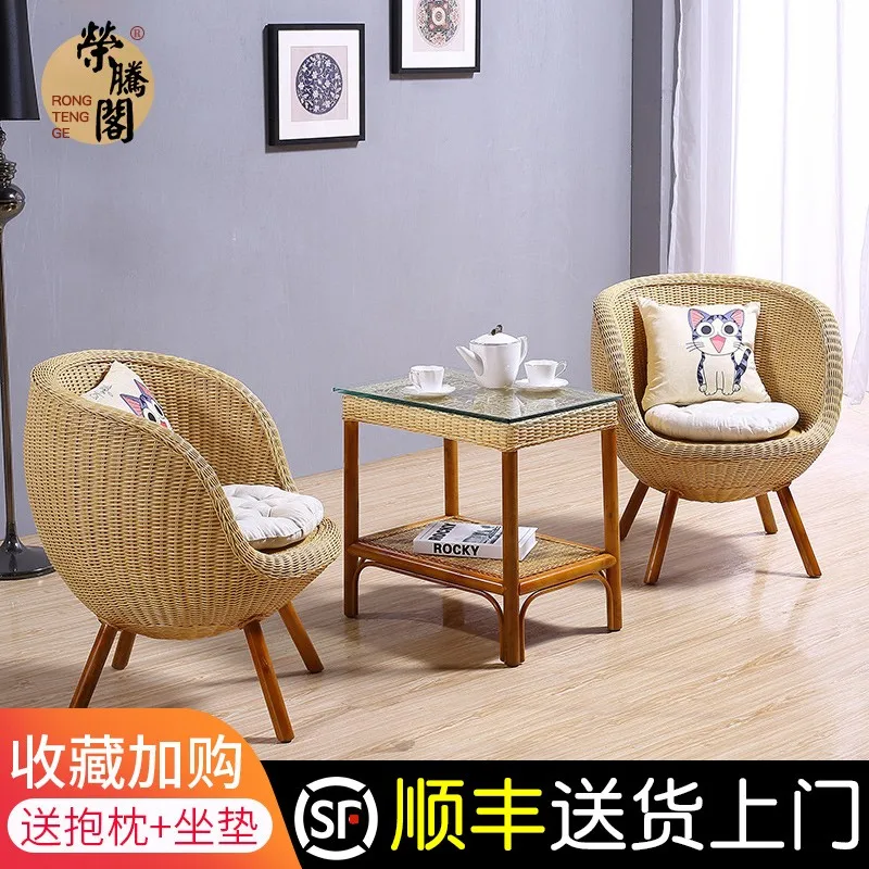 Rattan Chair Balcony Leisure Table and Garden Garden Restaurant Tea House Outdoor Table and Rattan