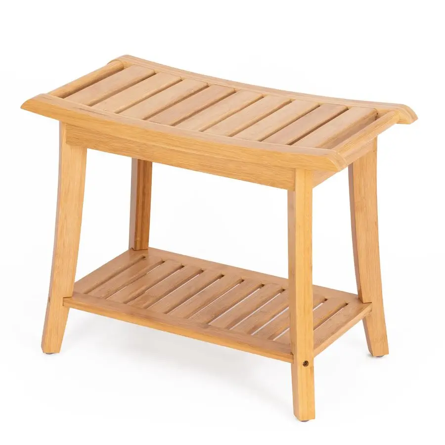 

Shower Bench Inside Shower Stool with Storage Shelf, Spa Bath Chair for Bathroom, Seat or Organizer for Living Room, Bedroom and