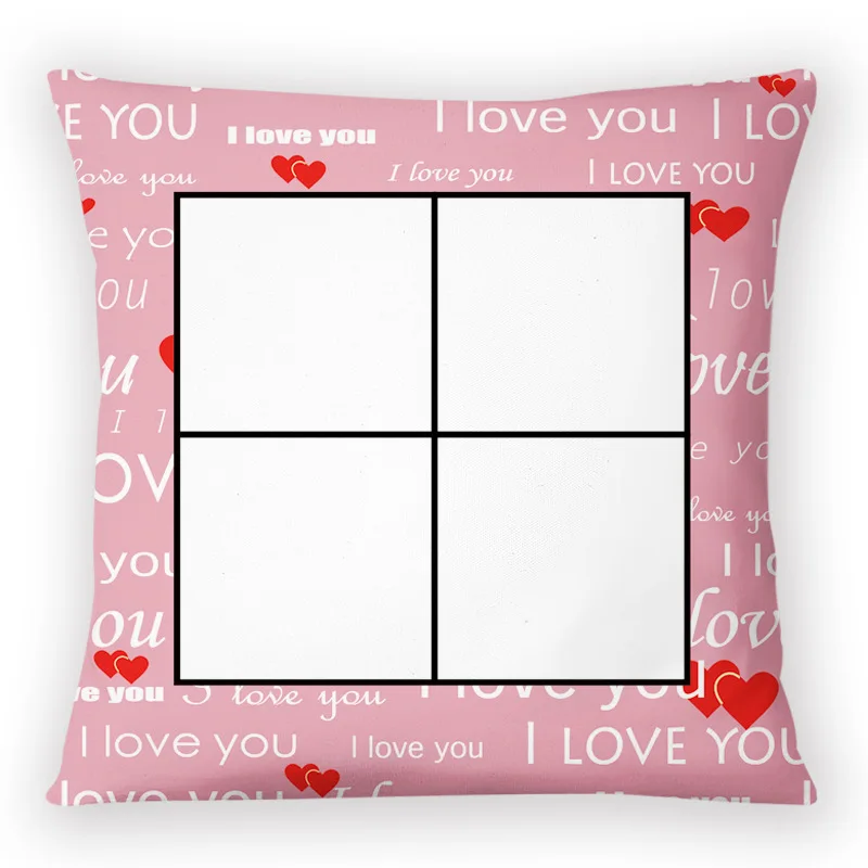 Creative I Love You Letter Print Pillow Case Sublimation Blank Throw Square Pillowcase Cushion Covers  Lover\'s Gift