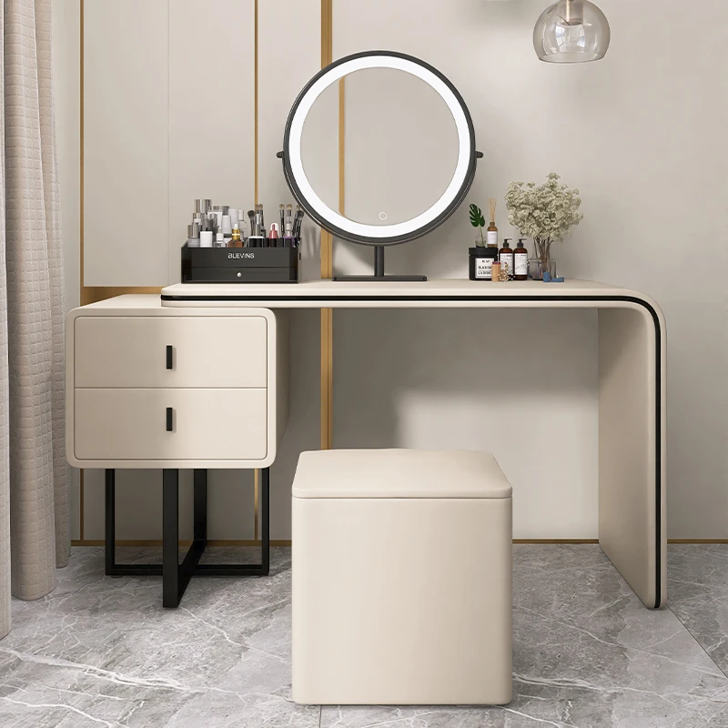 

Europe Beige Dressers Gold Decor Elegant Small Luxury Korean Slim Beauty Dressers Women Stool Mesa De Maquillaje Room Furniture