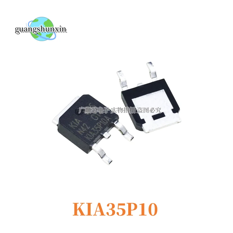 10pcs orginal new SMD KIA35P10A 35P10A P channel -35A -100V TO-252 MOS tube field effect tube in stock