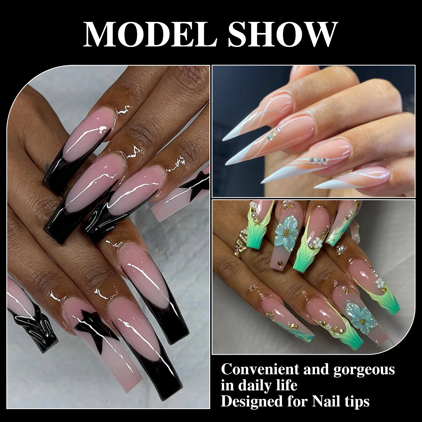 Nuovo 504 pz Francese Unghie Finte Mezza Copertura Stiletto Bara Presse Su Unghie Acriliche Strumenti di Estensione FAI DA TE Punte di Gel Morbido Unghie Fornitore