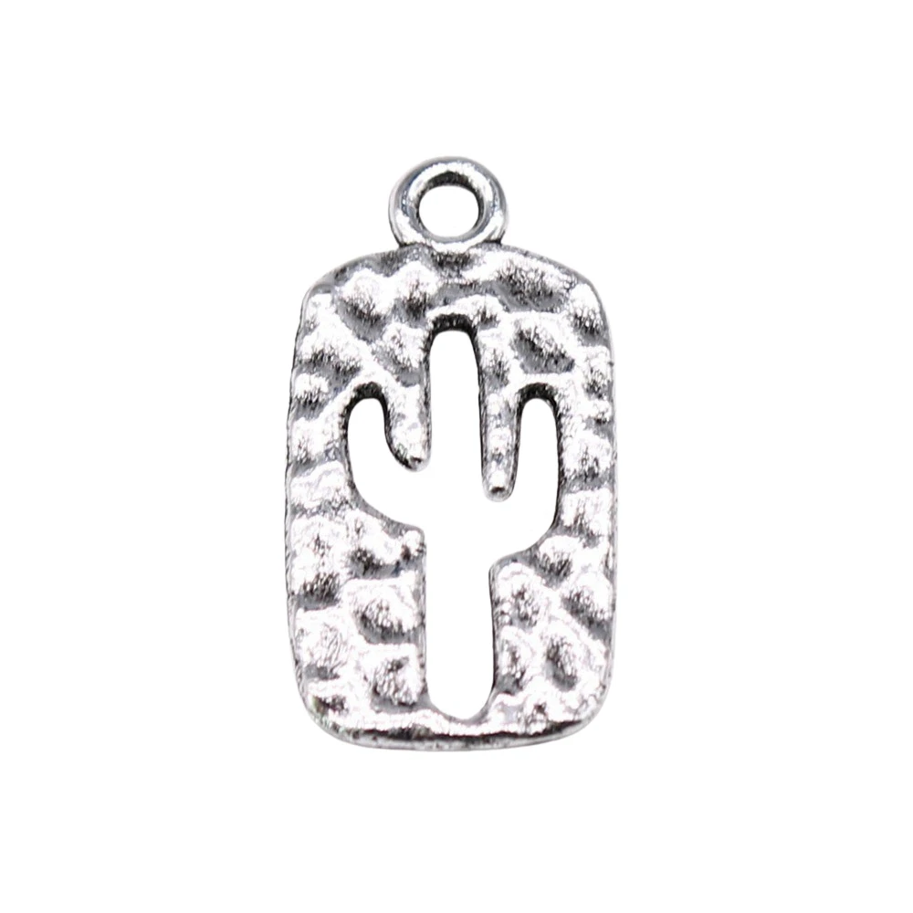 Components Cactus Charms Jewellery 24x12mm 10pcs